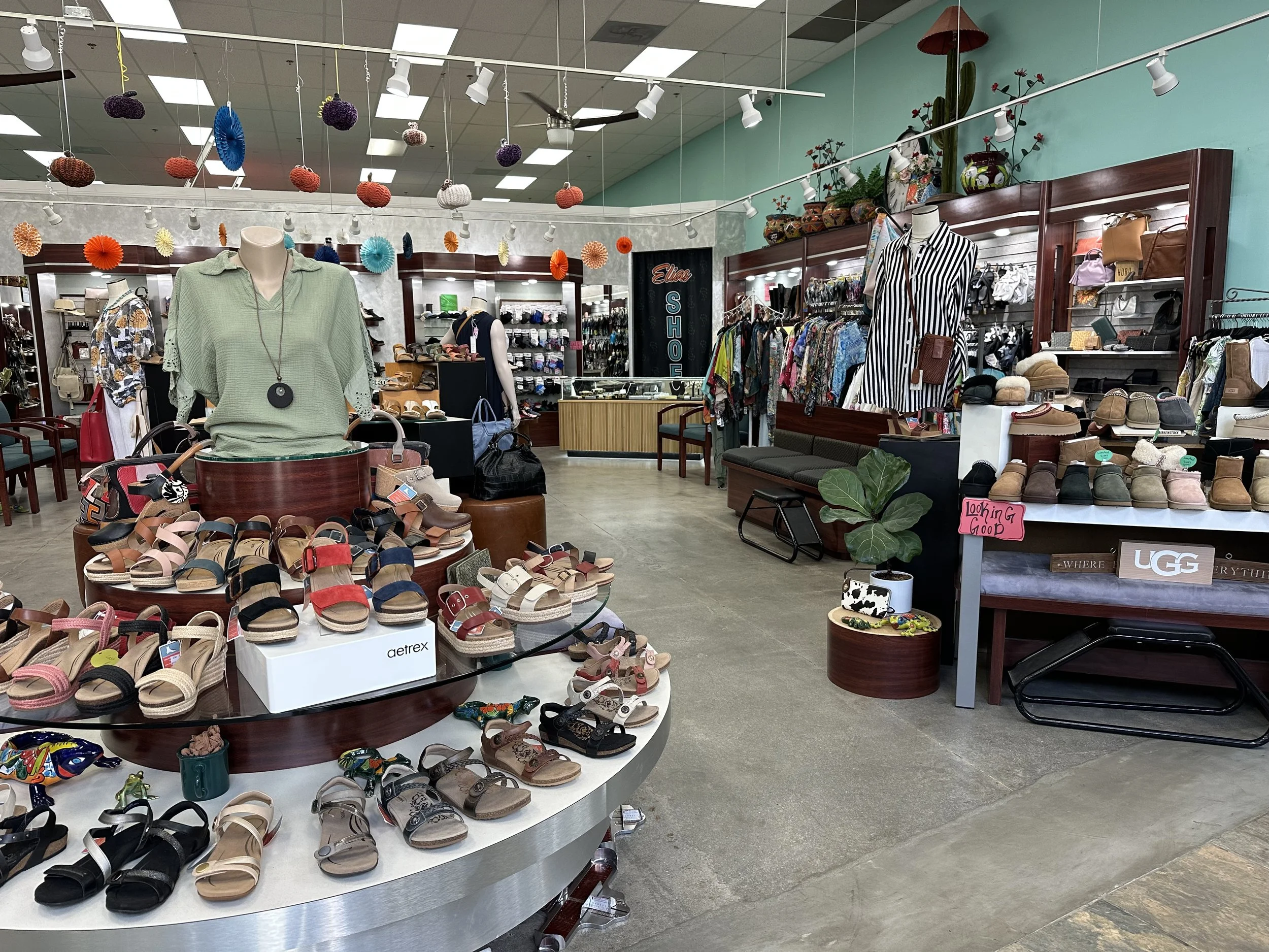 Inside Elias Shoes — shoe displays and inviting store interior in Murrieta, CA
